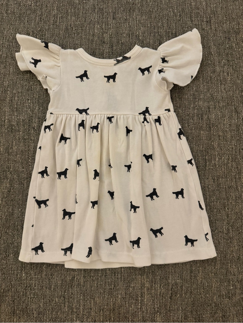 Kate Quinn Ribbed Organic Cotton Dog Print Dress 12-18M